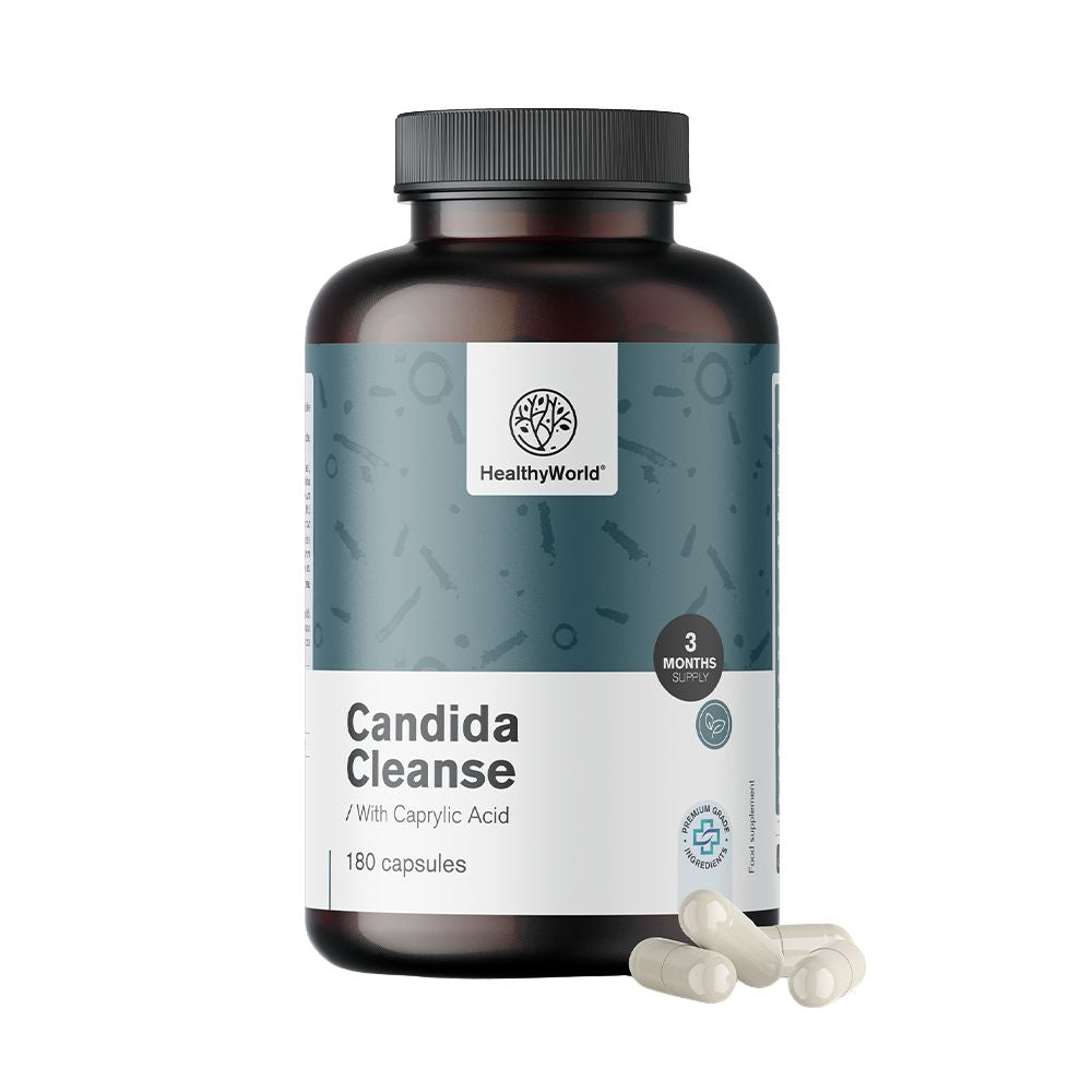 HealthyWorld Candida Cleanse für Gleichgewicht der Darm- und Vaginalflora · 180 Kapseln