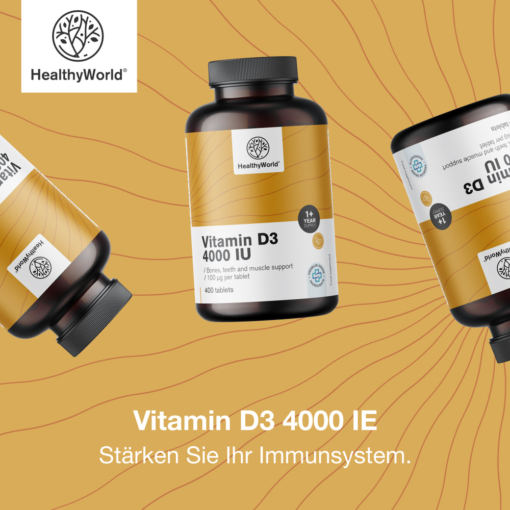 HealthyWorld Vitamin D3 4000 IE für gestärktes Immunsystem · 400 Tabletten – Bild 5