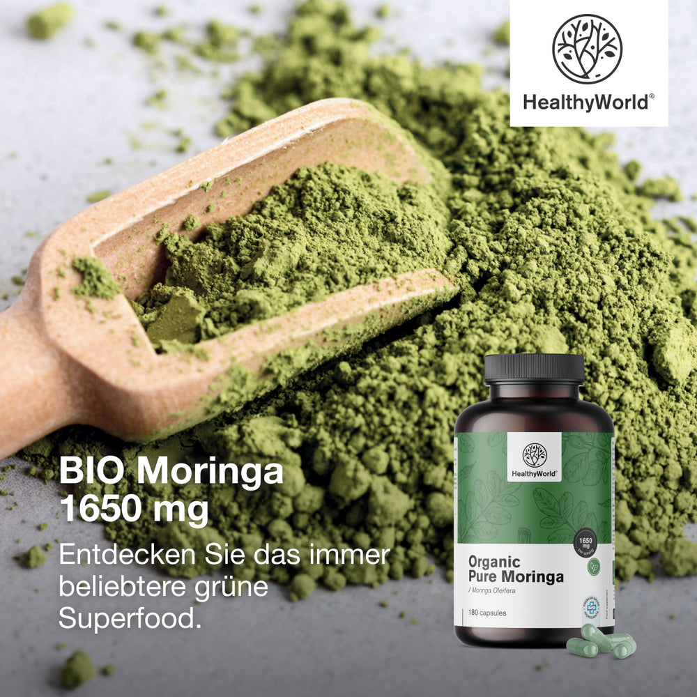 HealthyWorld BIO Moringa 1650 mg · 180 Kapseln – Bild 2