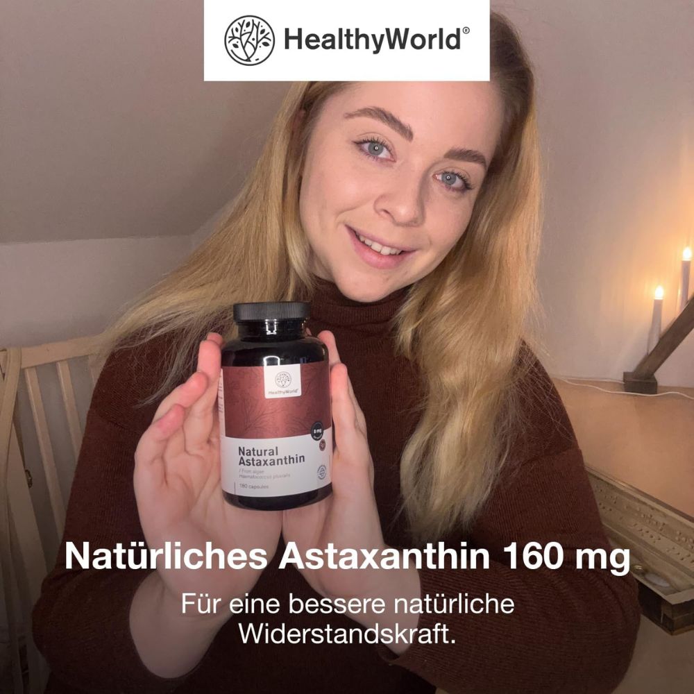 HealthyWorld | Natürliches Astaxanthin 160 mg - 180 Kapseln