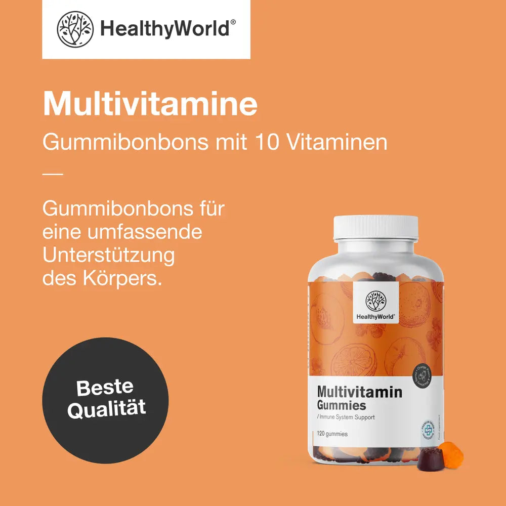 HealthyWorld Multivitamine Gummies mit 10 Vitaminen · 120 Gummibonbons – Bild 4