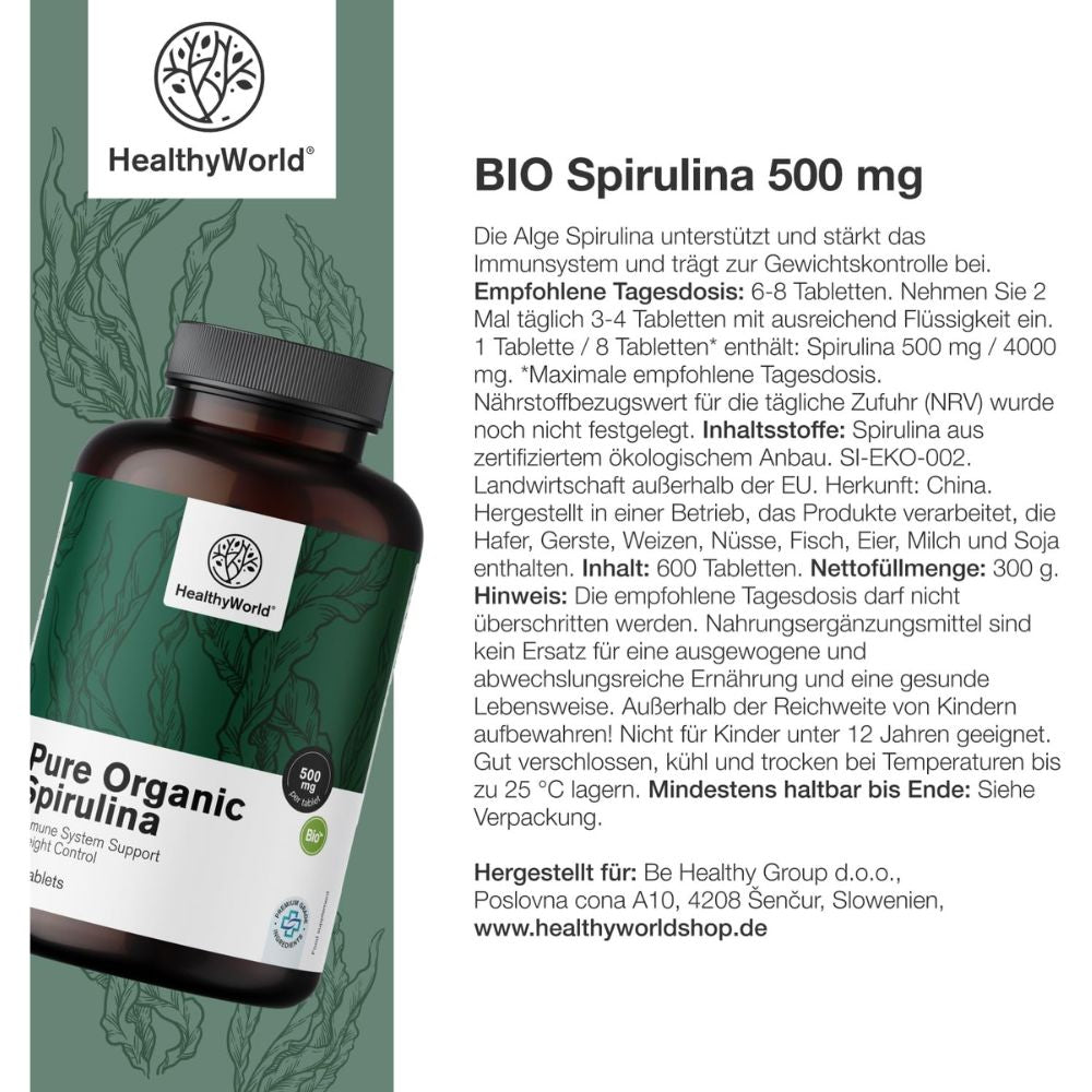 HealthyWorld BIO Spirulina 500 mg · 600 Tabletten – Bild 6