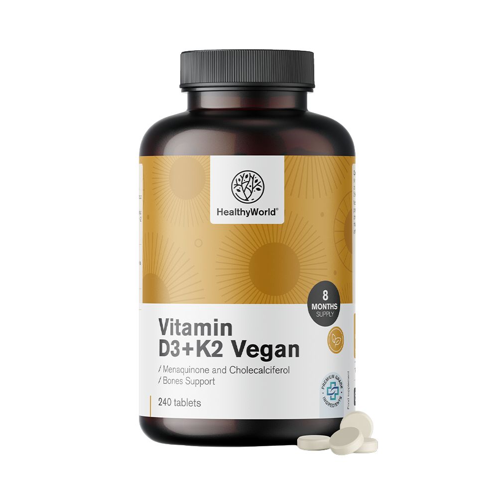 HealthyWorld Vegane Vitamine D3+K2 · 240 Tabletten