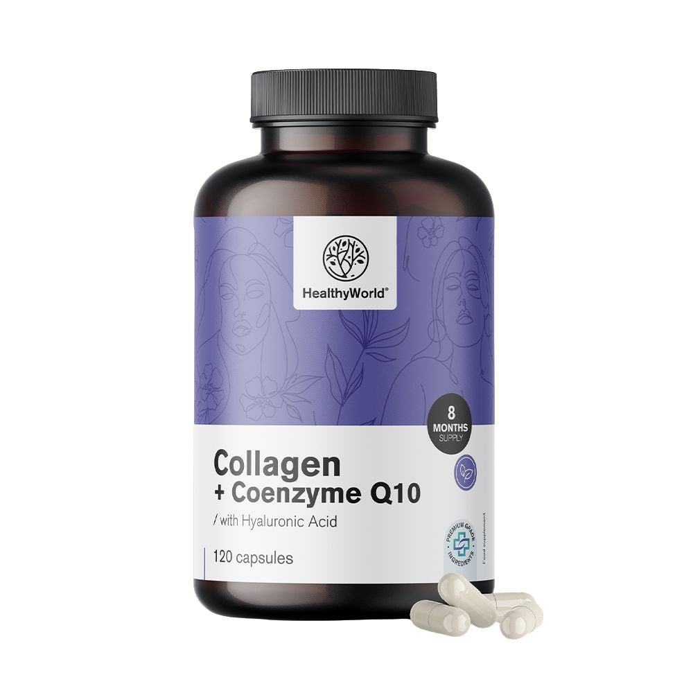 HealthyWorld Kollagen + Coenzym Q10 für gesundes Haar, Nägel und Haut · 120 Kapseln