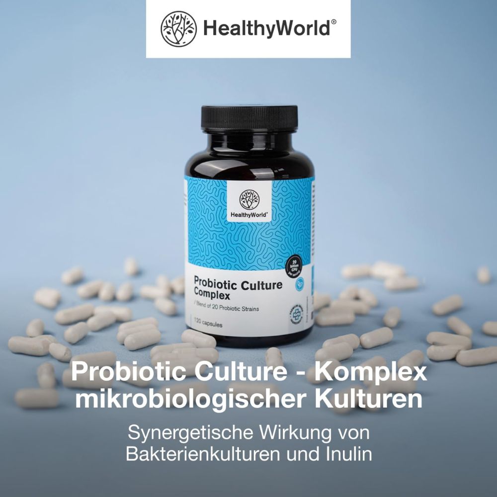 HealthyWorld Probiotic Culture · Komplex mikrobiologischer Kulturen · 120 Kapseln – Bild 6