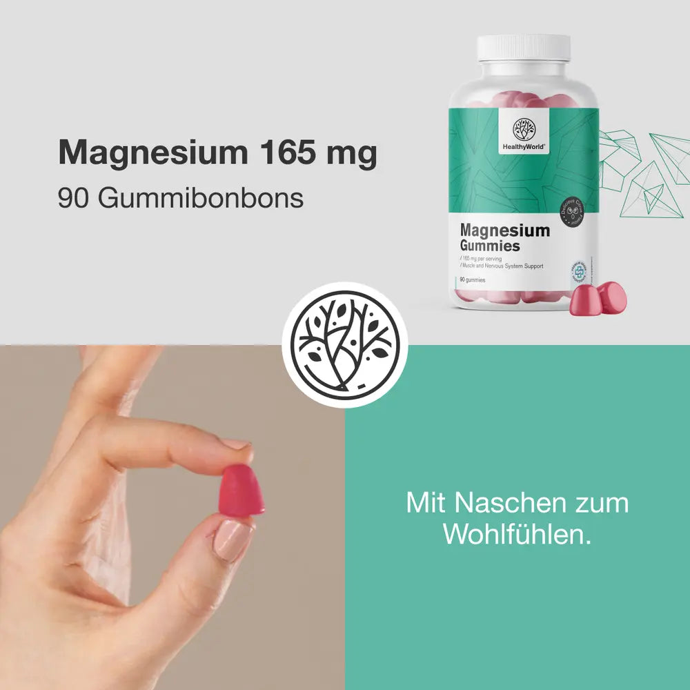 HealthyWorld Magnesium 165 mg · 90 Gummibonbons – Bild 3