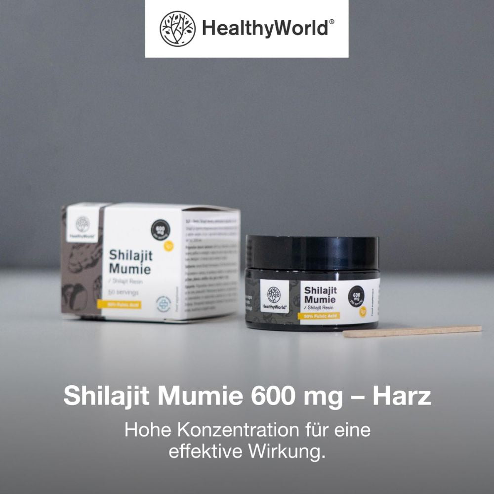 HealthyWorld Shilajit Mumie 600 mg · Harz zum Ausgleich von Körper und Geist · 30 g – Bild 5