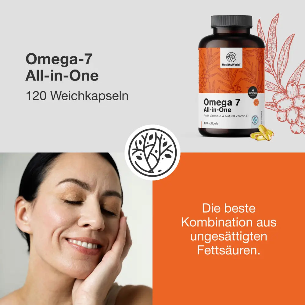 HealthyWorld Omega-7 All-in-One · 120 Weichkapseln – Bild 4
