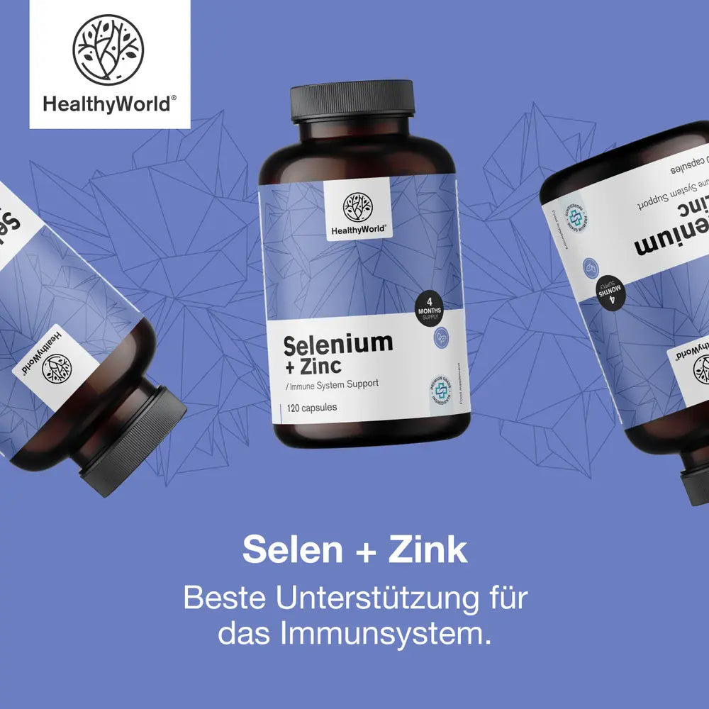 HealthyWorld Selen + Zink zur Stärkung der Immunität · 120 Kapseln – Bild 5