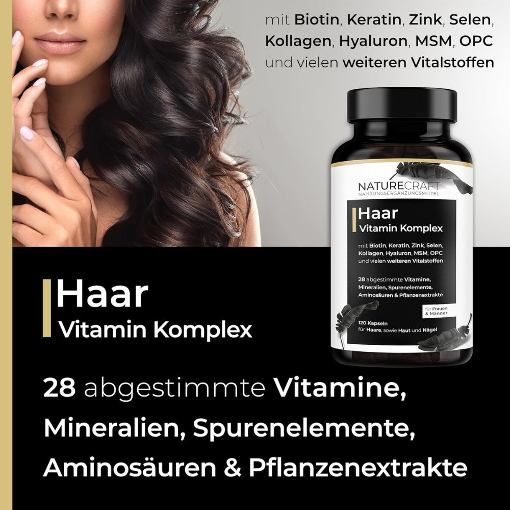 NatureCraft Haare, Haut & Nägel Vitamin Komplex · 120 Kapseln – Bild 4