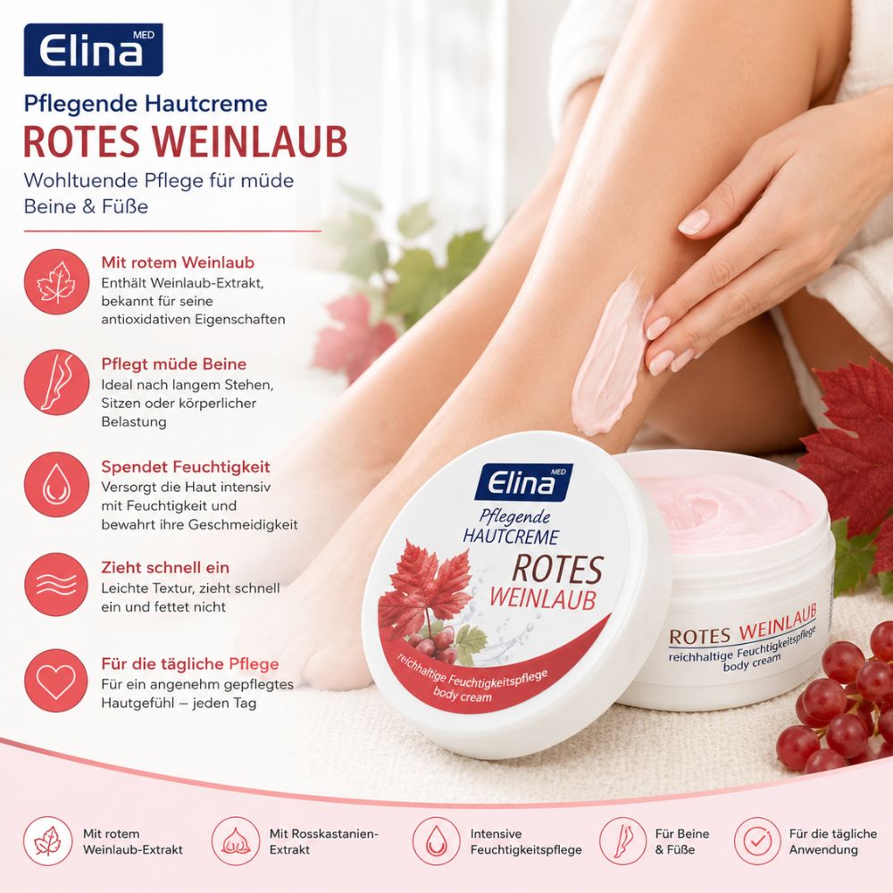 Elina Med Rotes Weinlaub pflegende Hautcreme · 150ml – Bild 2