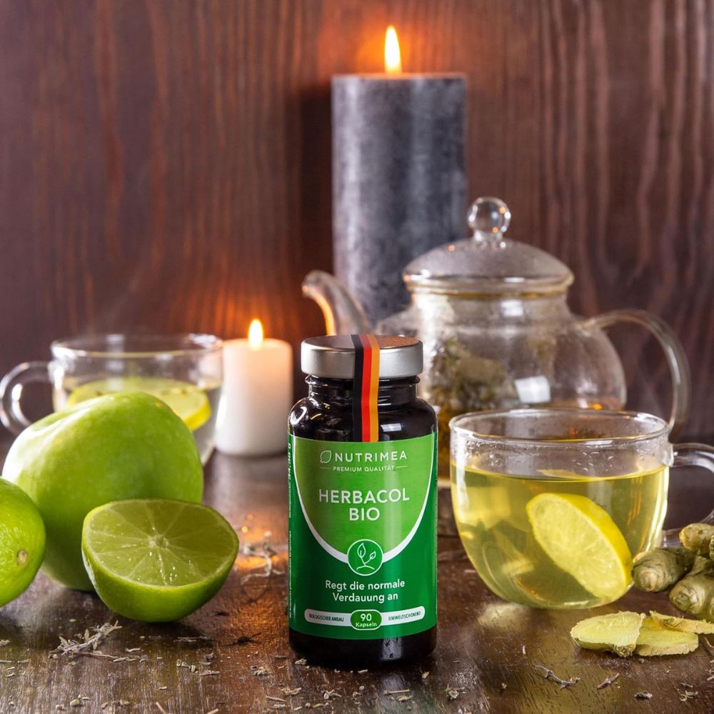 Nutrimea Herbacol Bio · Darmkur mit Flohsamenschalen, Fenchel, Aloe Vera, Kümmel & Inulin · 90 Kapseln – Bild 3