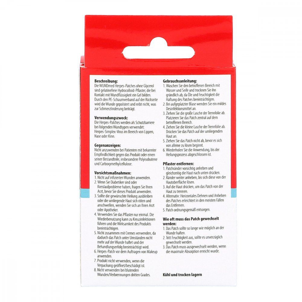 WUNDmed Herpes Patch Hydrocolloid 15x15mm · 6 Stück – Bild 3