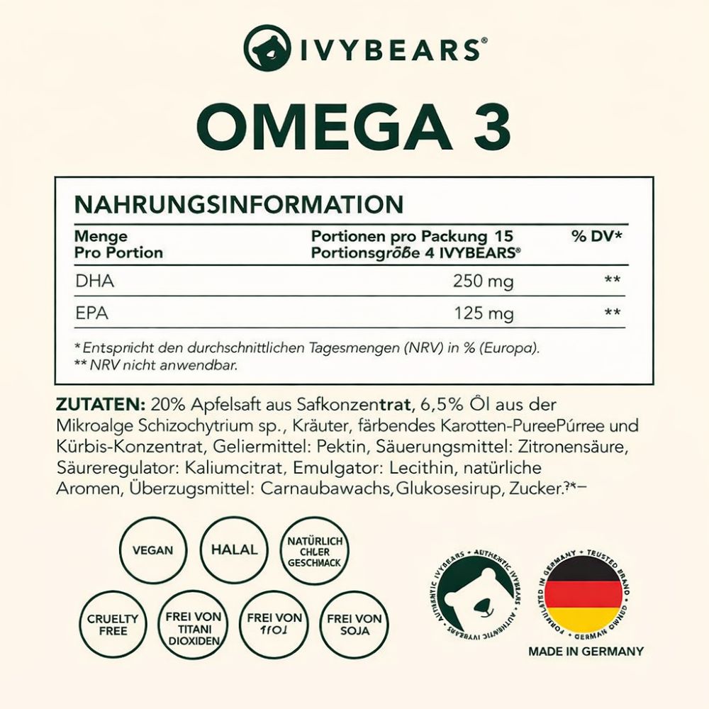 IvyBears Vegan Omega 3 · 60 Gummibärchen – Bild 4