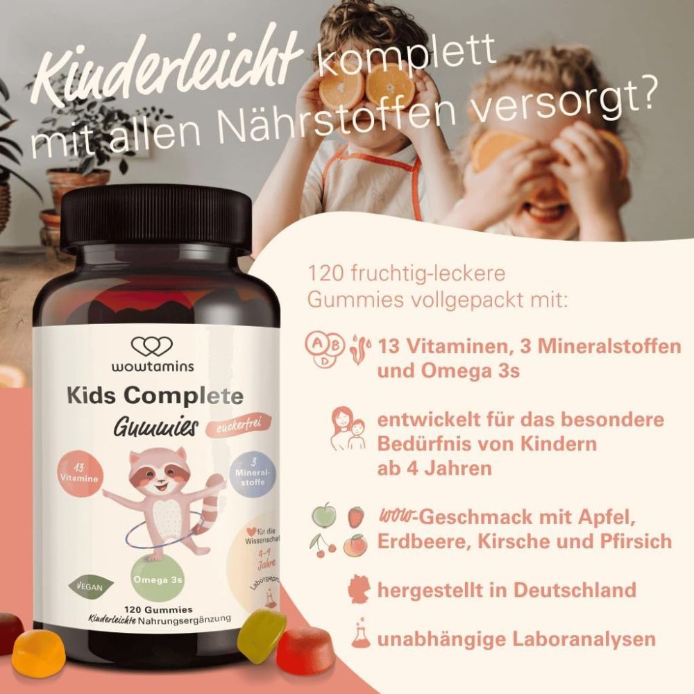 WOWTAMINS Kids Complete Gummies · ZUCKERFREI · 120 Gummies – Bild 2