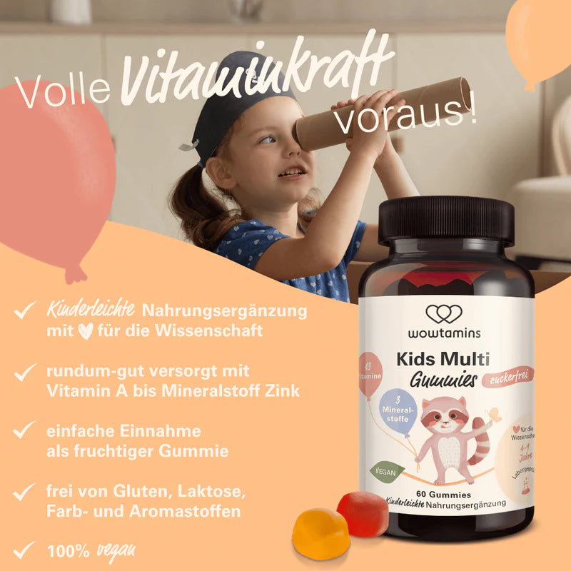 WOWTAMINS I Kids Multi Gummies - ZUCKERFREI - 60 Gummies – Bild 7