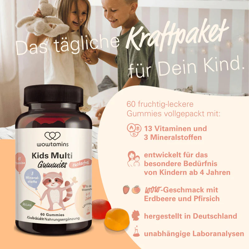 WOWTAMINS Kids Multi Gummies · ZUCKERFREI · 60 Gummies – Bild 2