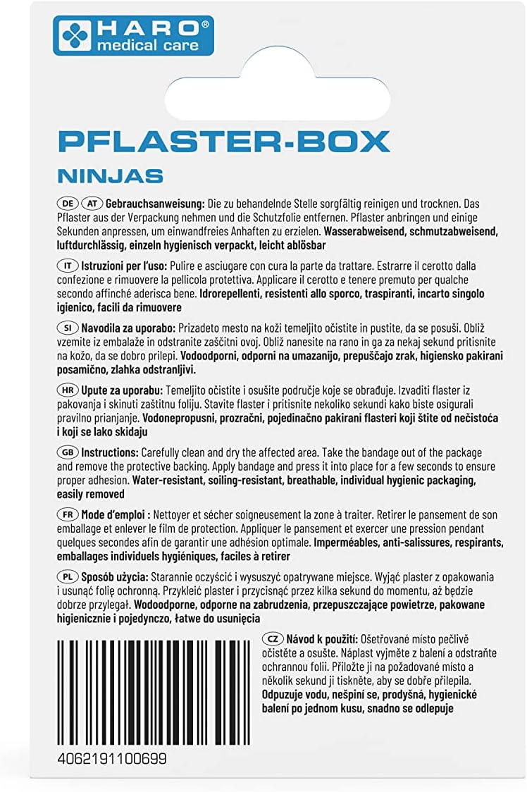 Haro Kinderpflasterbox mit Ninjamotive · Ideal für empfindliche Kinderhaut – Bild 4