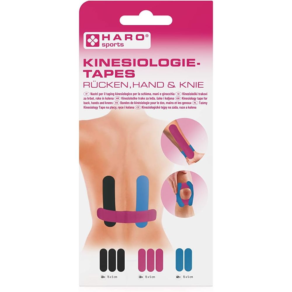 Haro Kinesiologietapes Rücken, Hand und Knie · 8 Stück