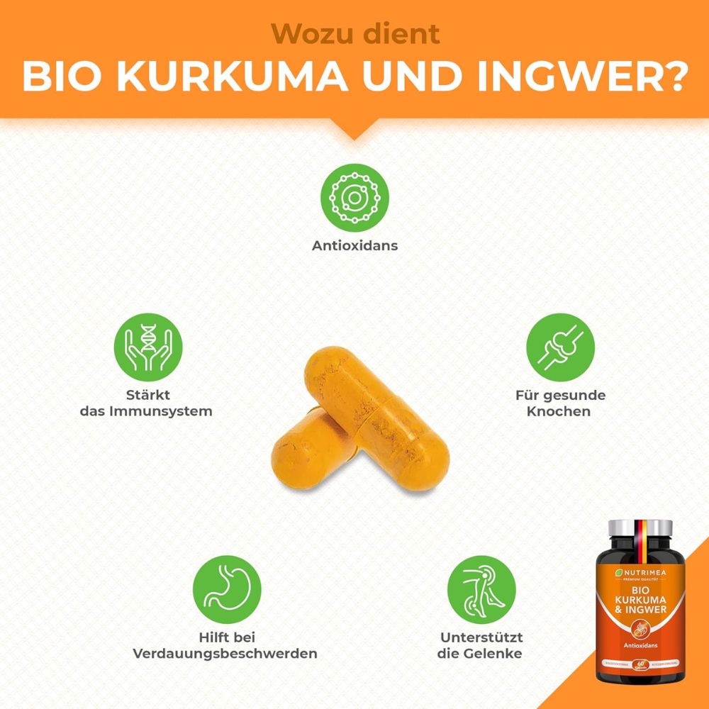 Nutrimea Kurkuma & Ingwer BIO · 60 Kapseln – Bild 2