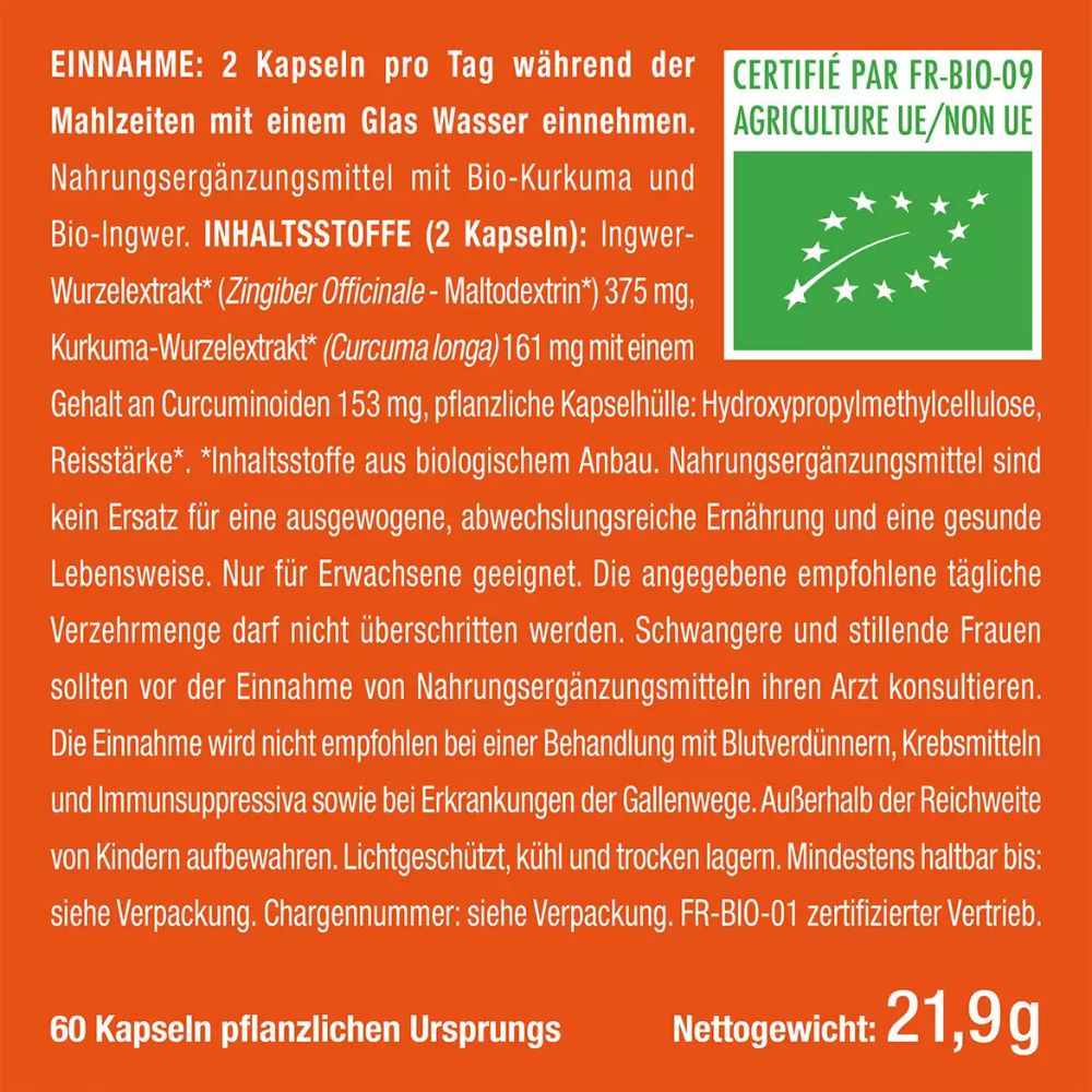 Nutrimea Kurkuma & Ingwer BIO · 60 Kapseln – Bild 5