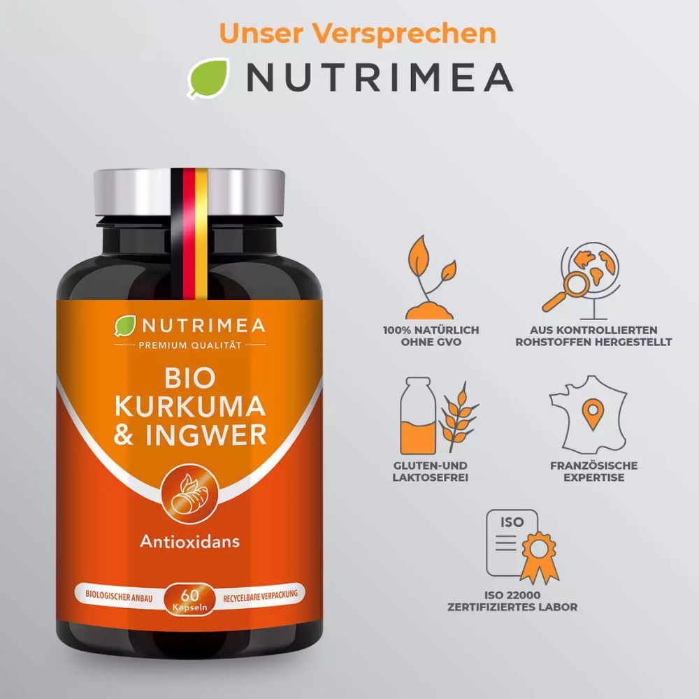 Nutrimea Kurkuma & Ingwer BIO · 60 Kapseln – Bild 6