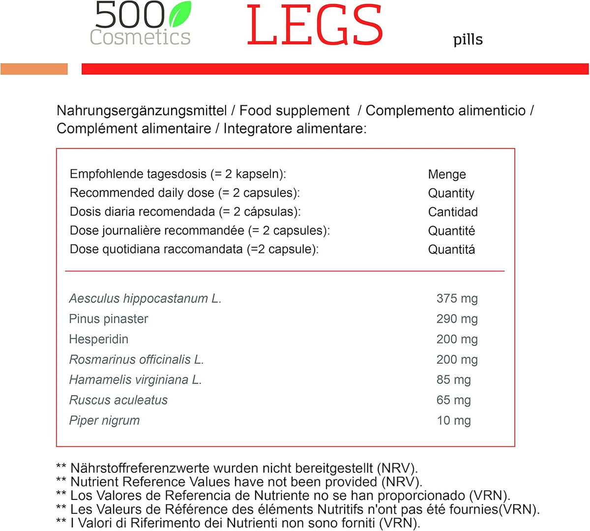 500Cosmetics Legs · zur Vorbeugung von Krampfadern – Bild 5