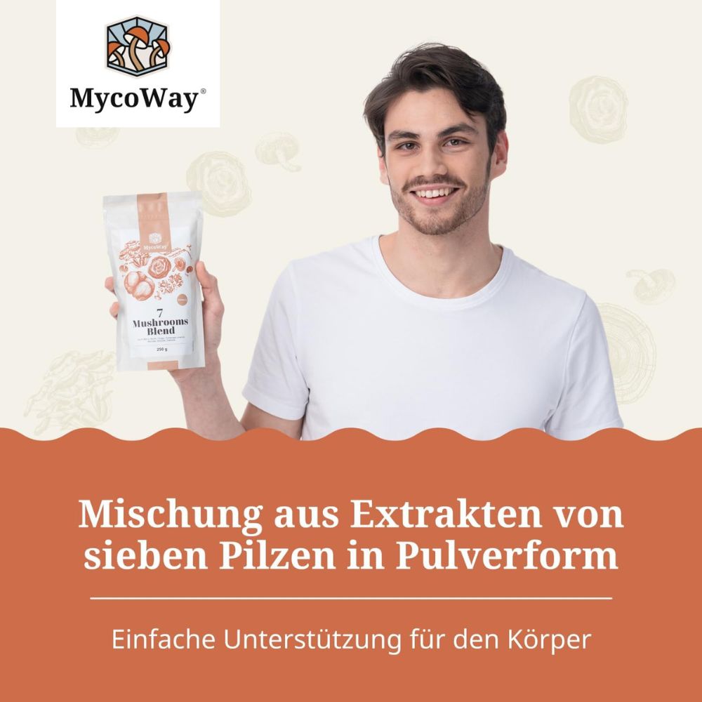 MycoWay Mischung aus sieben Pilzextrakten · 250g Pulver – Bild 3