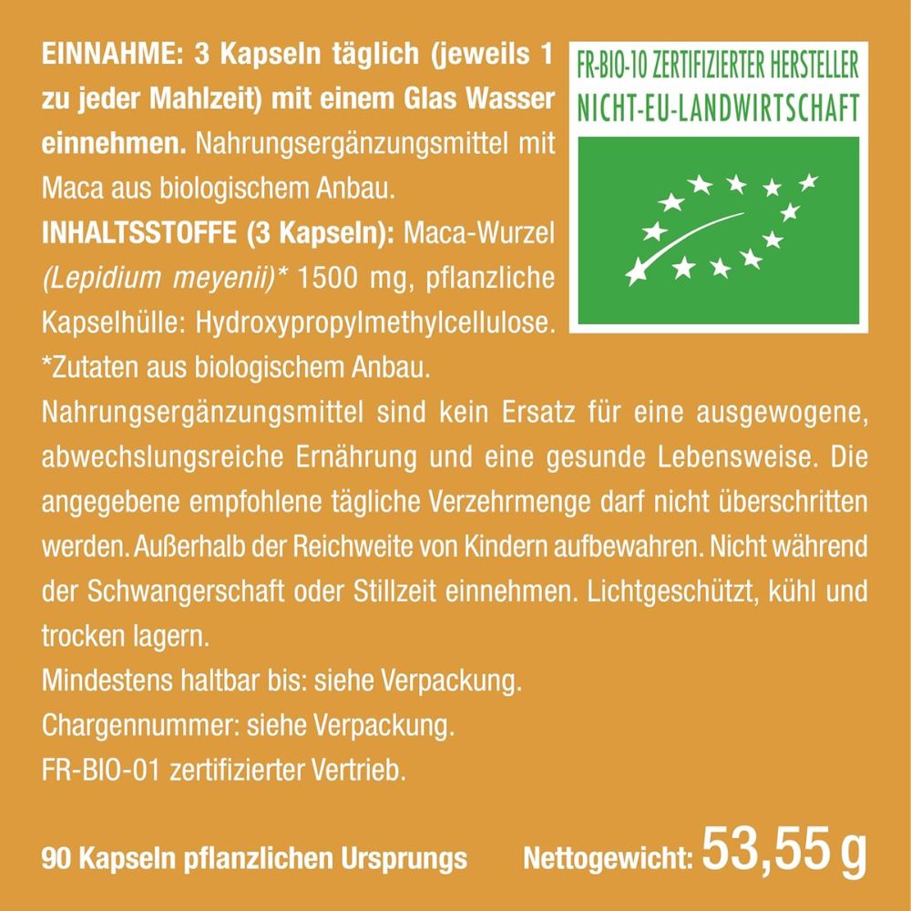 Nutrimea Bio Maca ein echter Energie-Booster · 90 Kapseln – Bild 5