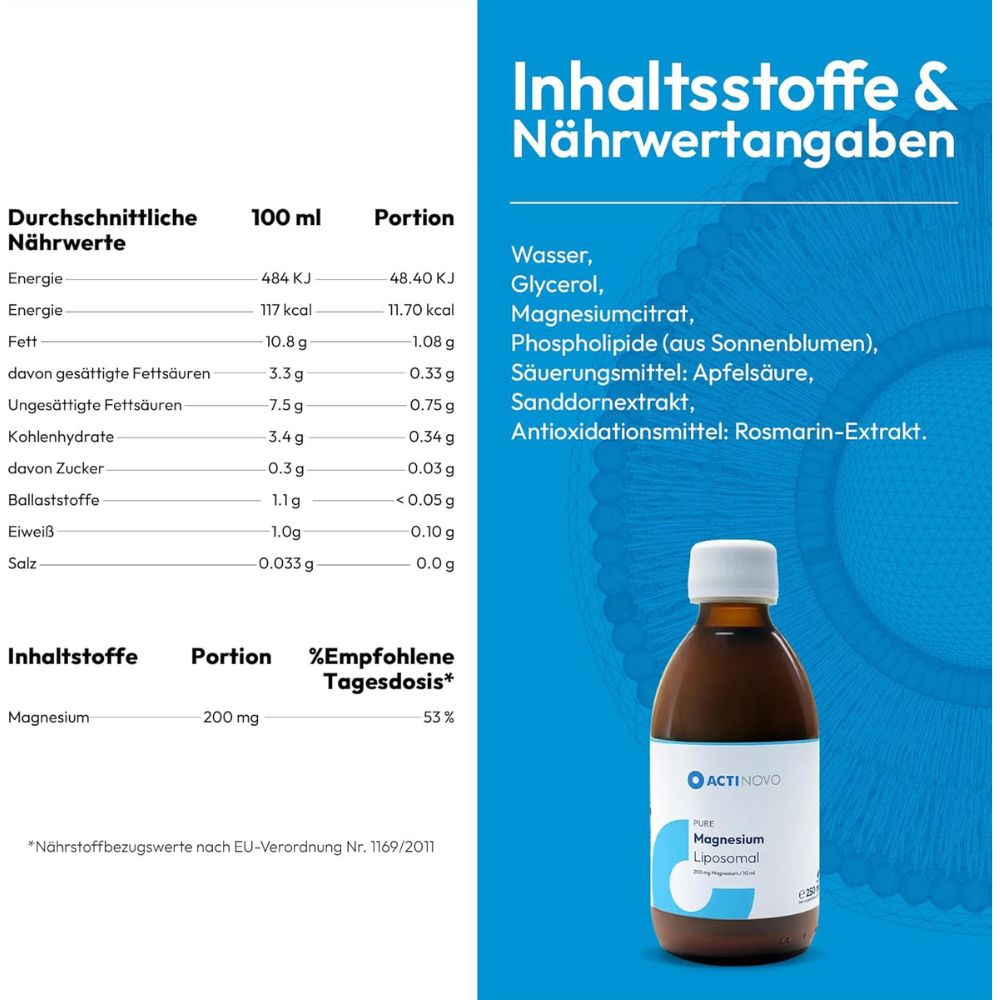 ActiNovo Magnesium Liposomal 200mg · 250ml – Bild 6