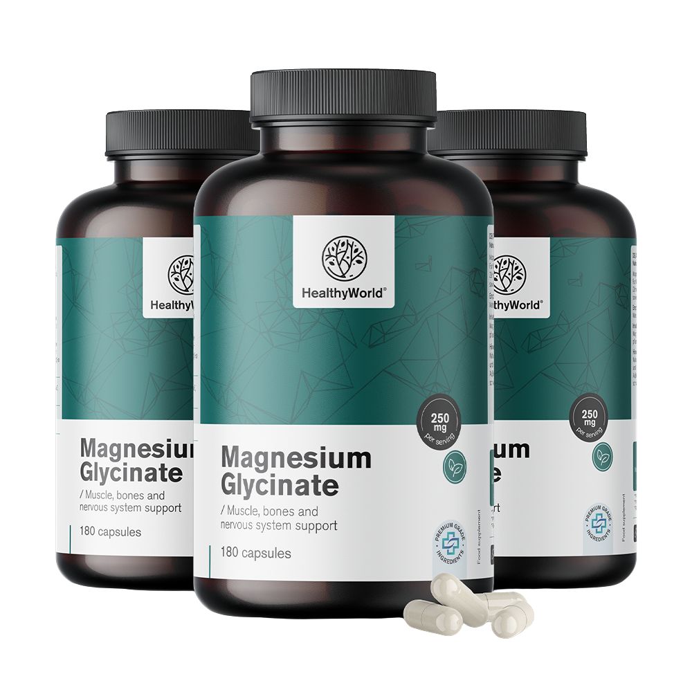 HealthyWorld | Magnesiumglycinat 250 mg - 180 Kapseln