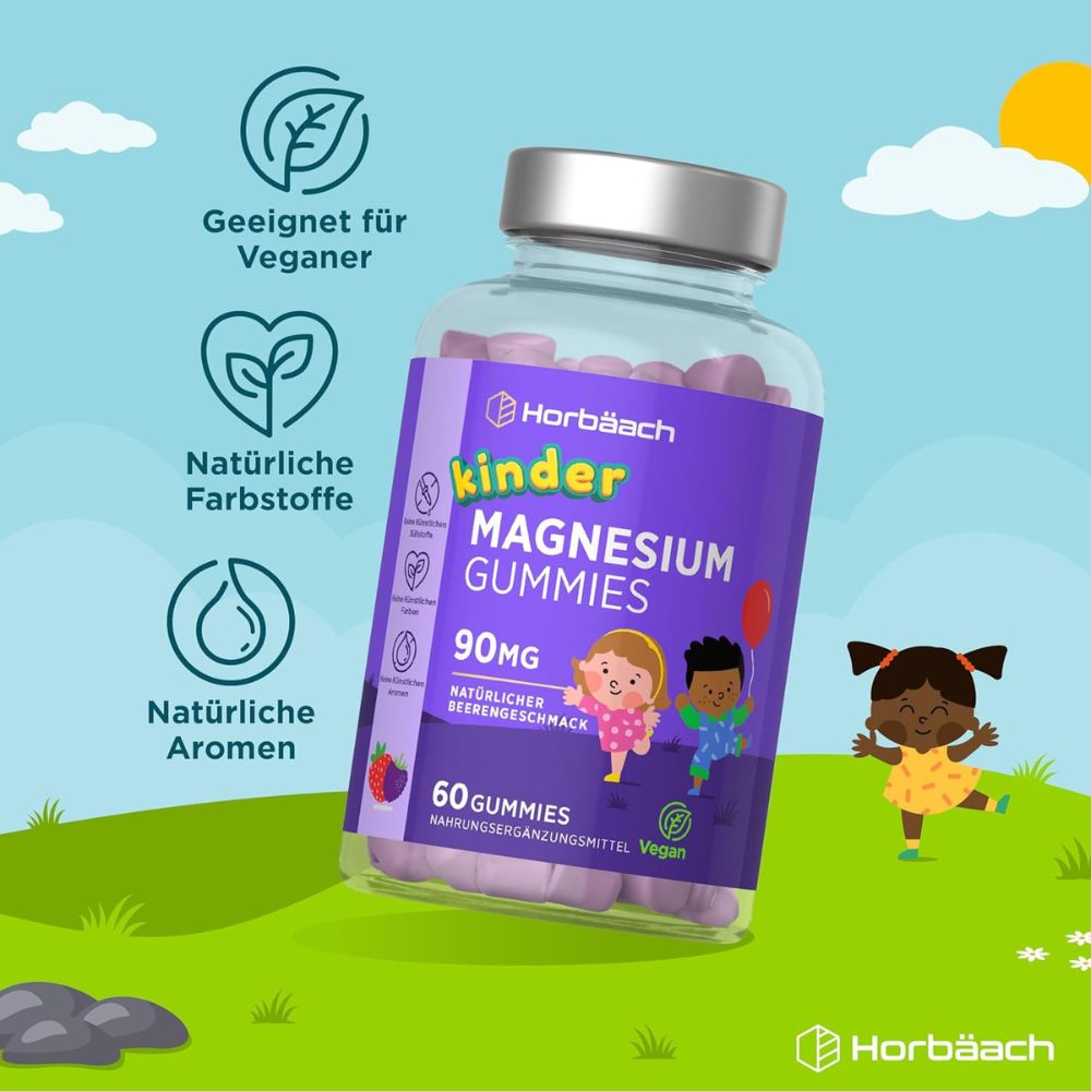 Horbaach Magnesium 90mg Gummibärchen für Kinder · 60 Stück – Bild 4