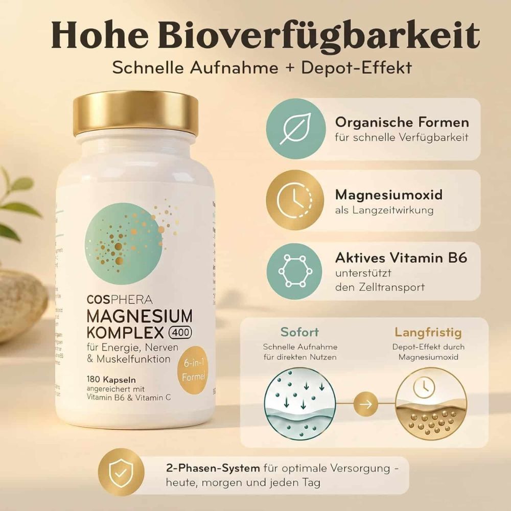 Cosphera Magnesium Komplex 400 · 180 Kapseln – Bild 4