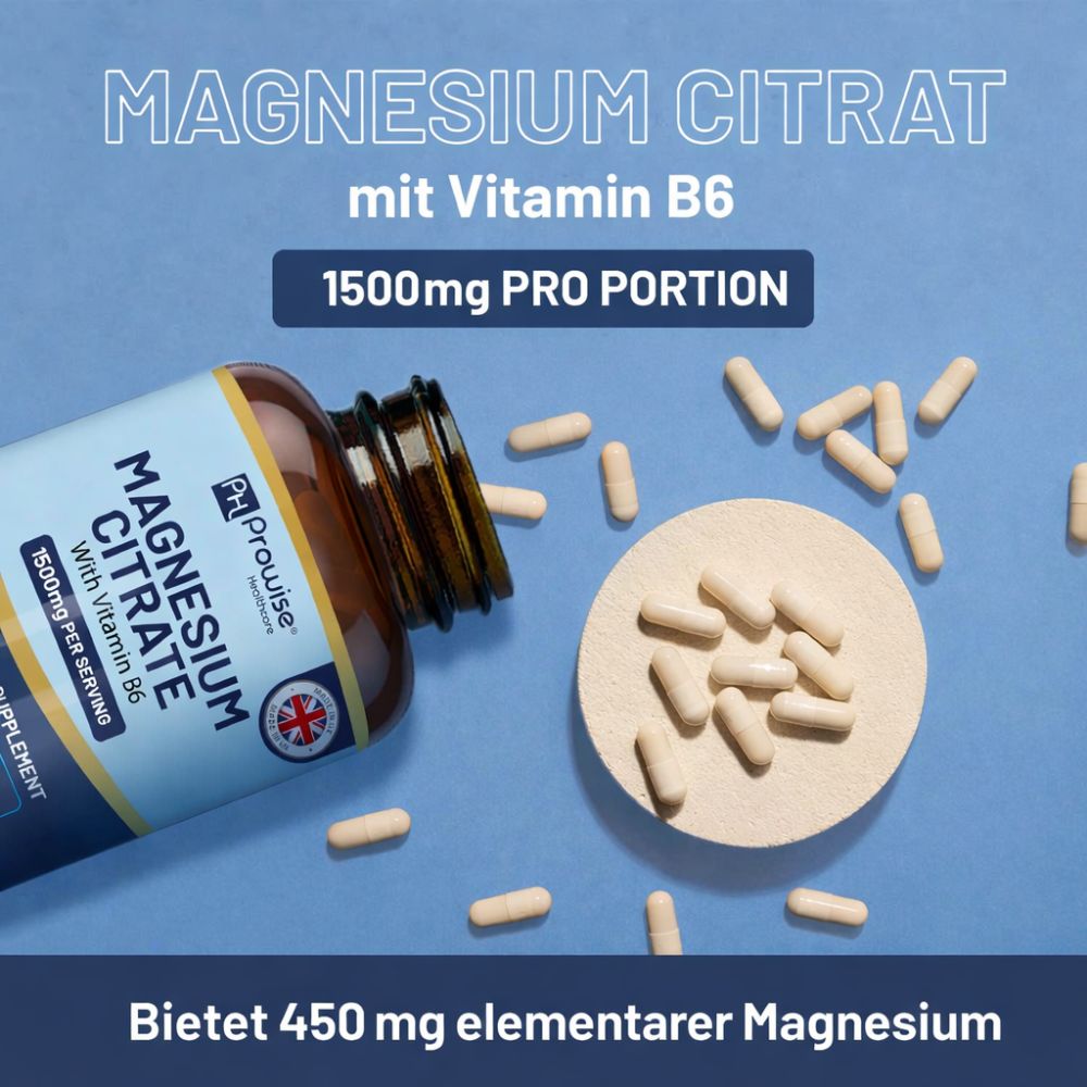 Prowise Healthcare Magnesiumcitrat 1500 mg mit Vitamin B6 · 120 Kapseln – Bild 3