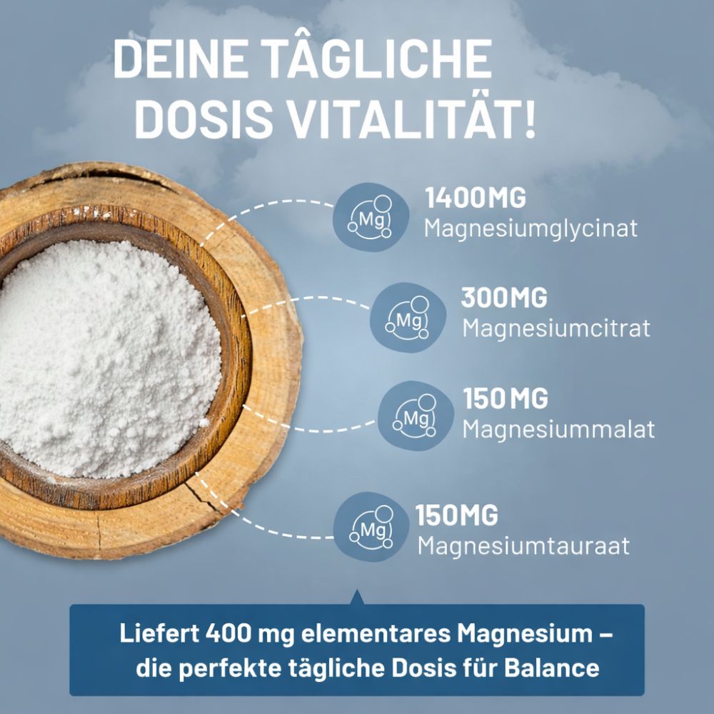 Prowise Healthcare Magnesiumglycinat-Komplex 4 in 1 · 1866 mg · 90 vegane Kapseln – Bild 3