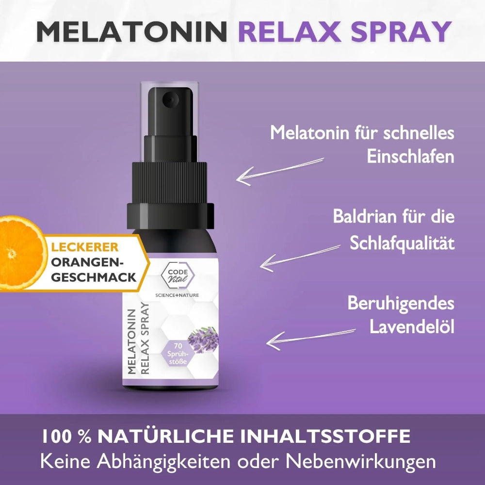 Code Vital Melatonin · Lavendel- Baldrian Relax Spray · Für erholsamen SCHLAF – Bild 3