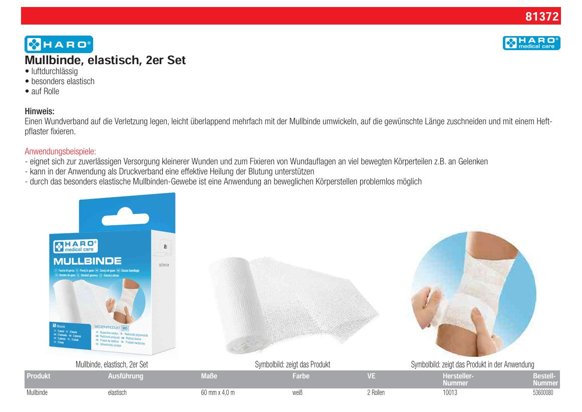 Haro Mullbinde · 6cm x 4m · 2 Rollen – Bild 3