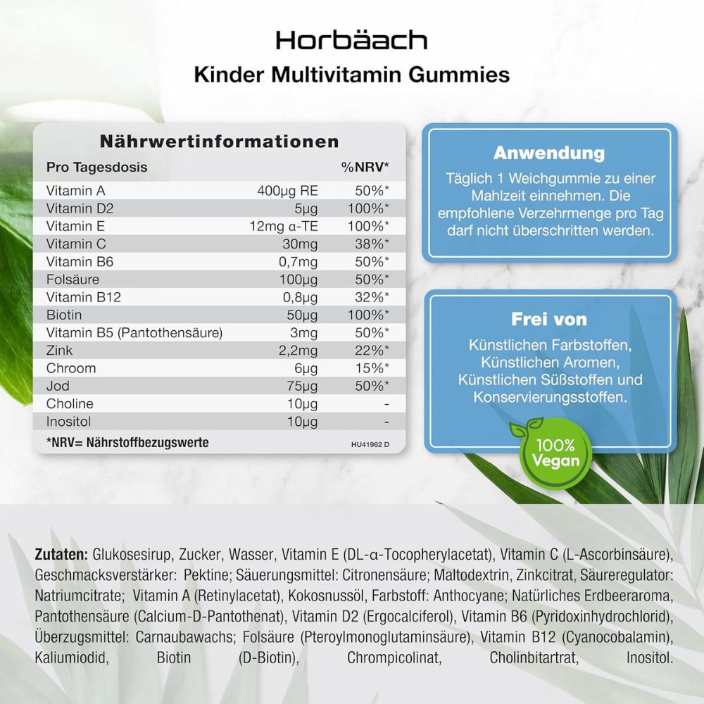Horbaach Multivitamin Gummibärchen für Kinder · 60 Stück – Bild 4