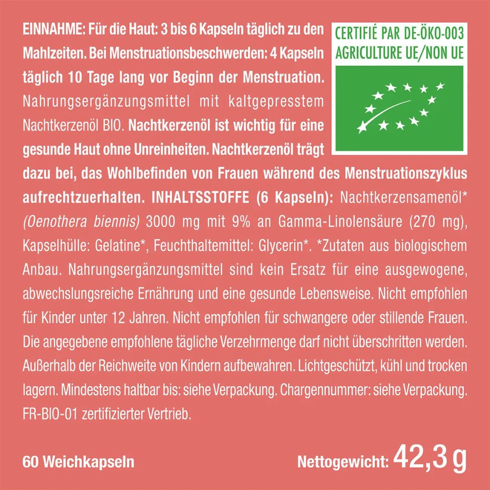 Nutrimea BIO Nachtkerzenöl · 60 Kapseln – Bild 5