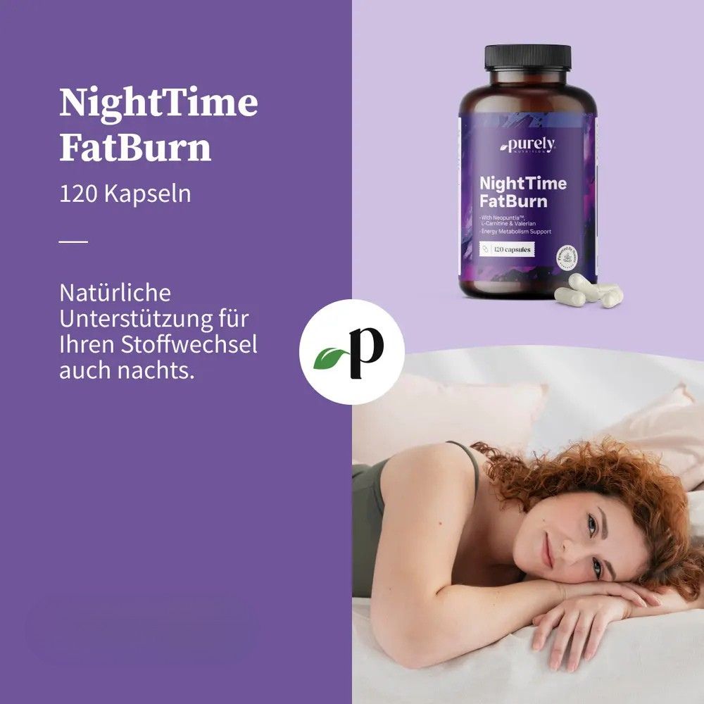 Purely NightTime FatBurn mit 5 aktiven Inhaltsstoffen · 120 Kapseln – Bild 3