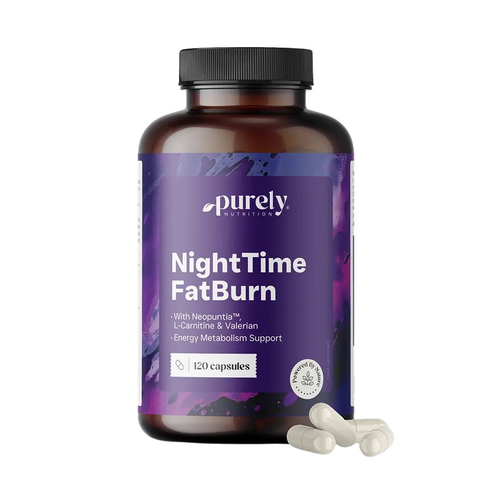 Purely NightTime FatBurn mit 5 aktiven Inhaltsstoffen · 120 Kapseln