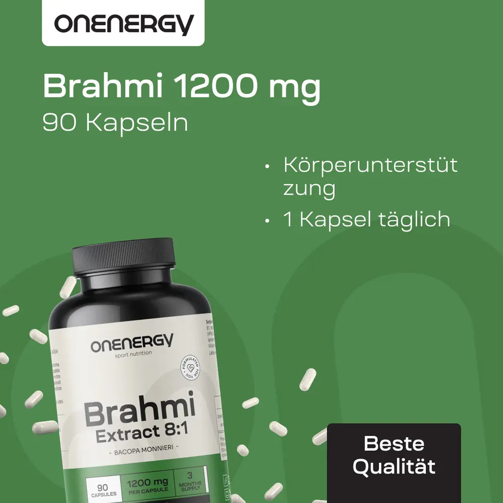 OnEnergy Brahmi 1200 mg · Lernen, Konzentration und Denkfähigkeit · 90 Kapseln – Bild 3