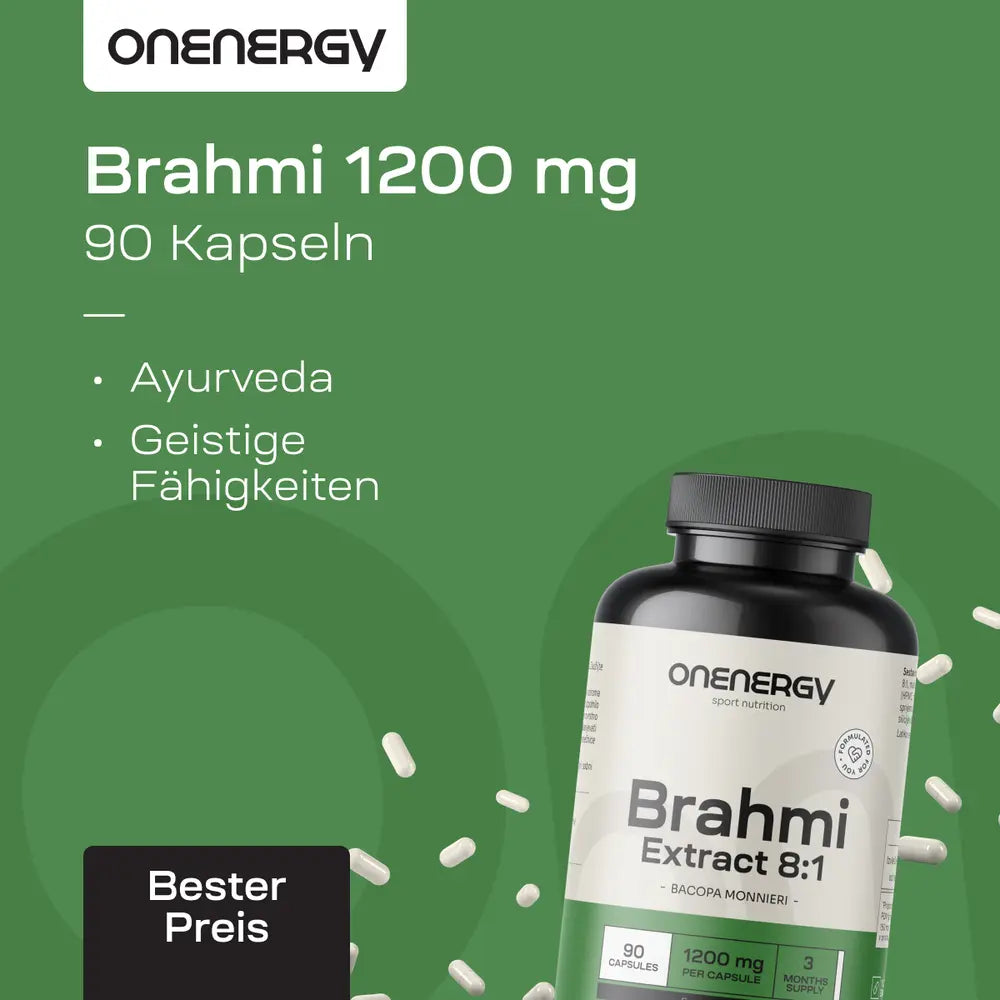 OnEnergy Brahmi 1200 mg · Lernen, Konzentration und Denkfähigkeit · 90 Kapseln – Bild 5