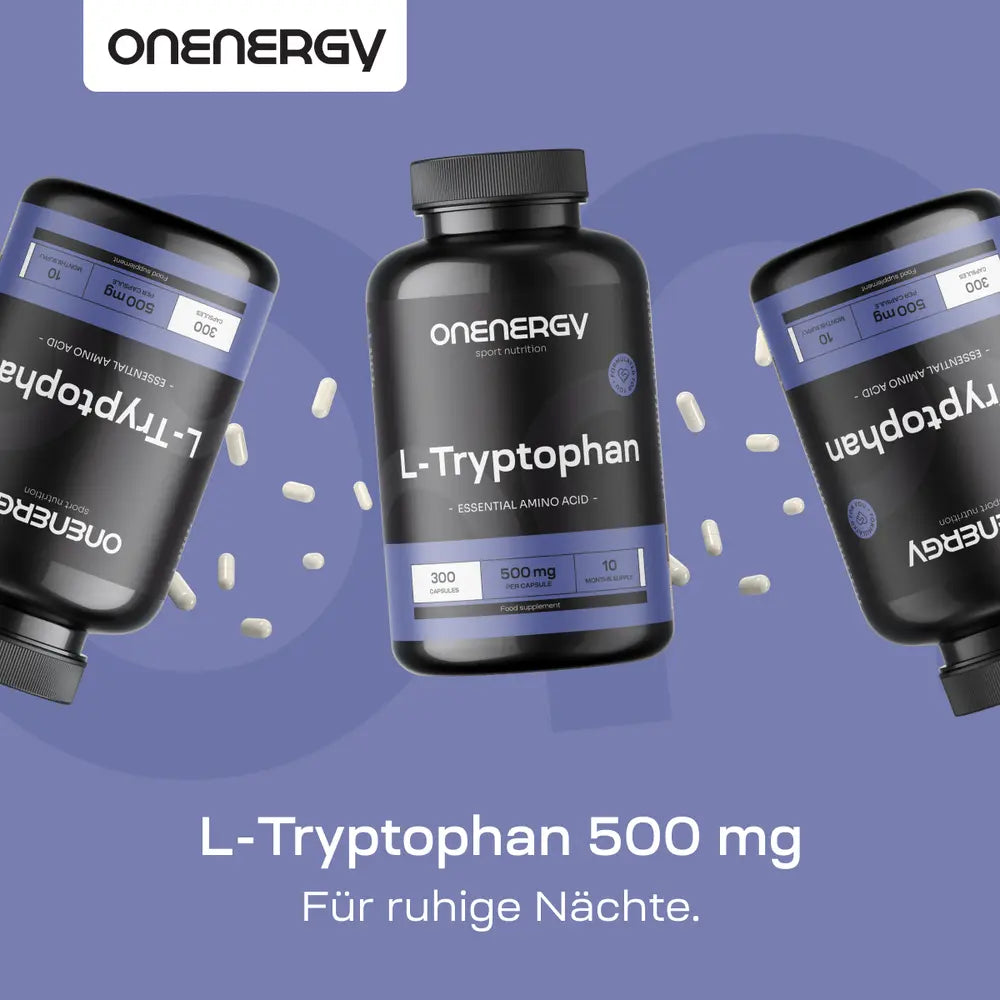 OnEnergy | L-Tryptophan 500 mg essentielle Aminosäure – 300 Kapseln