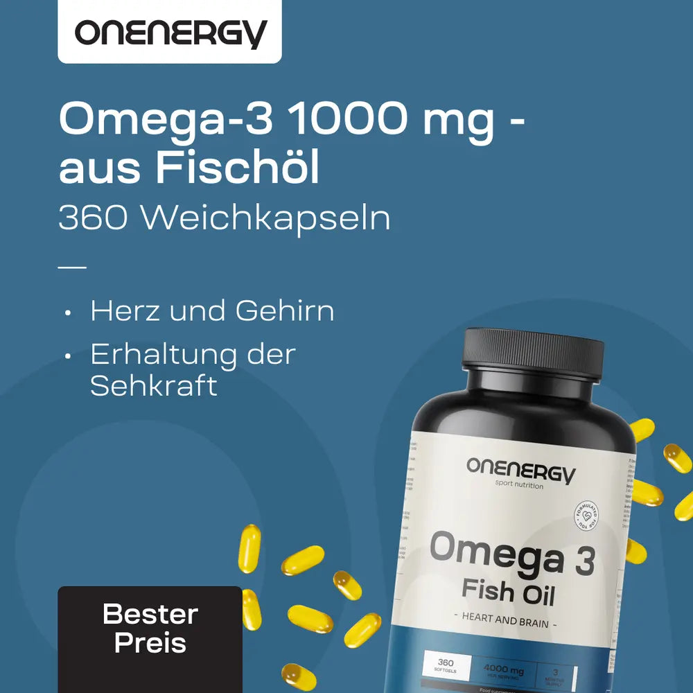 OnEnergy Omega-3 1000 mg aus Fischöl · 360 Weichkapseln – Bild 3