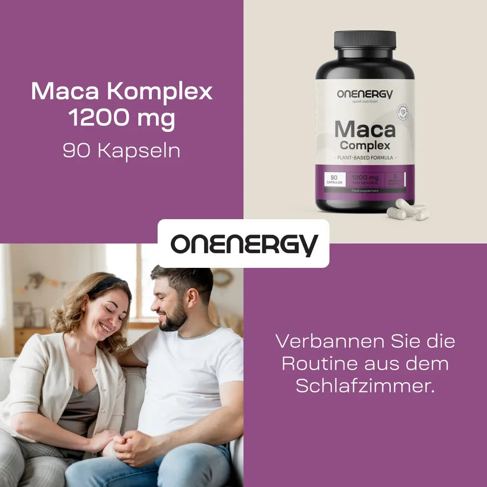 OnEnergy Maca Komplex 1200 mg Für Energie, Ausdauer und sexuelle Vitalität · 90 Kapseln – Bild 3