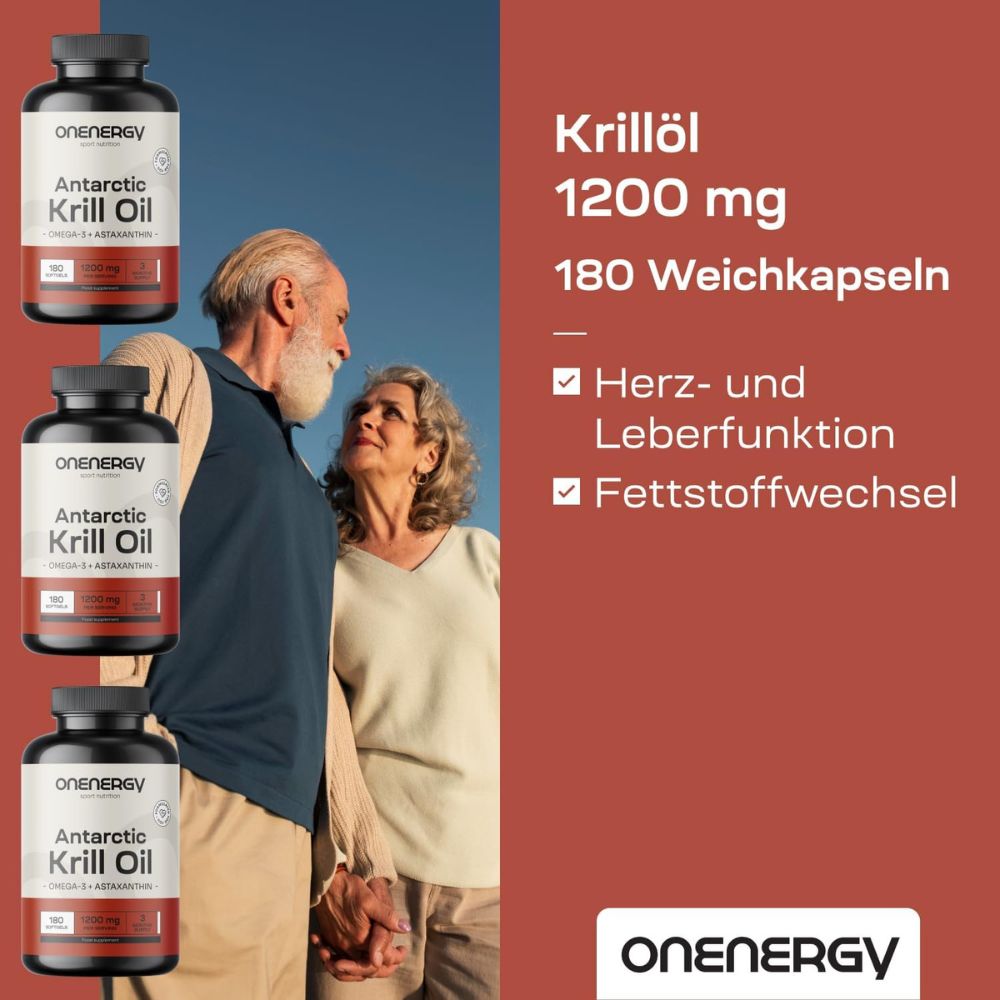 OnEnergy Antarctic Krillöl 1200 mg mit Omega-3 + Astaxanthin · 180 Weichkapseln – Bild 4