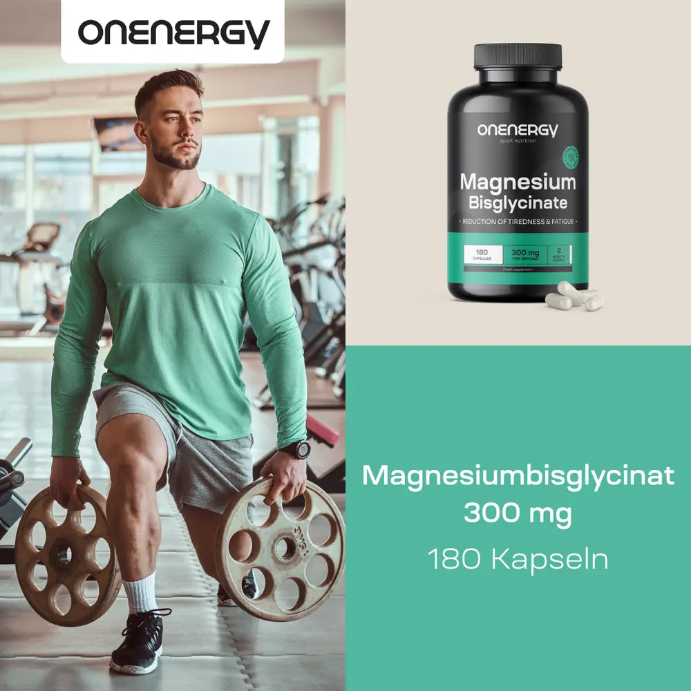 OnEnergy Magnesiumbisglycinat 300 mg für maximale Effizienz · 180 Kapseln – Bild 4
