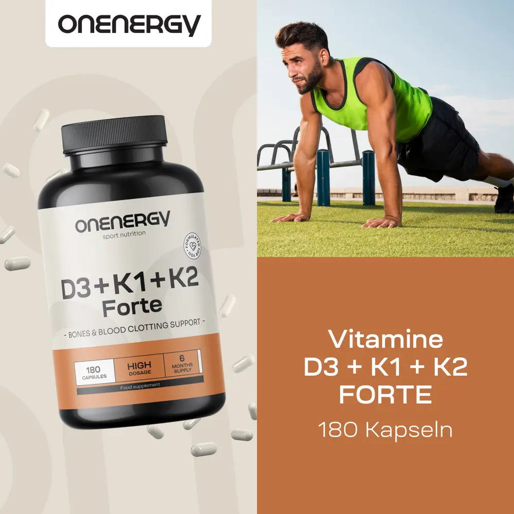 Onenergy Vitamine D3 + K1 + K2 FORTE · 180 Kapseln – Bild 2