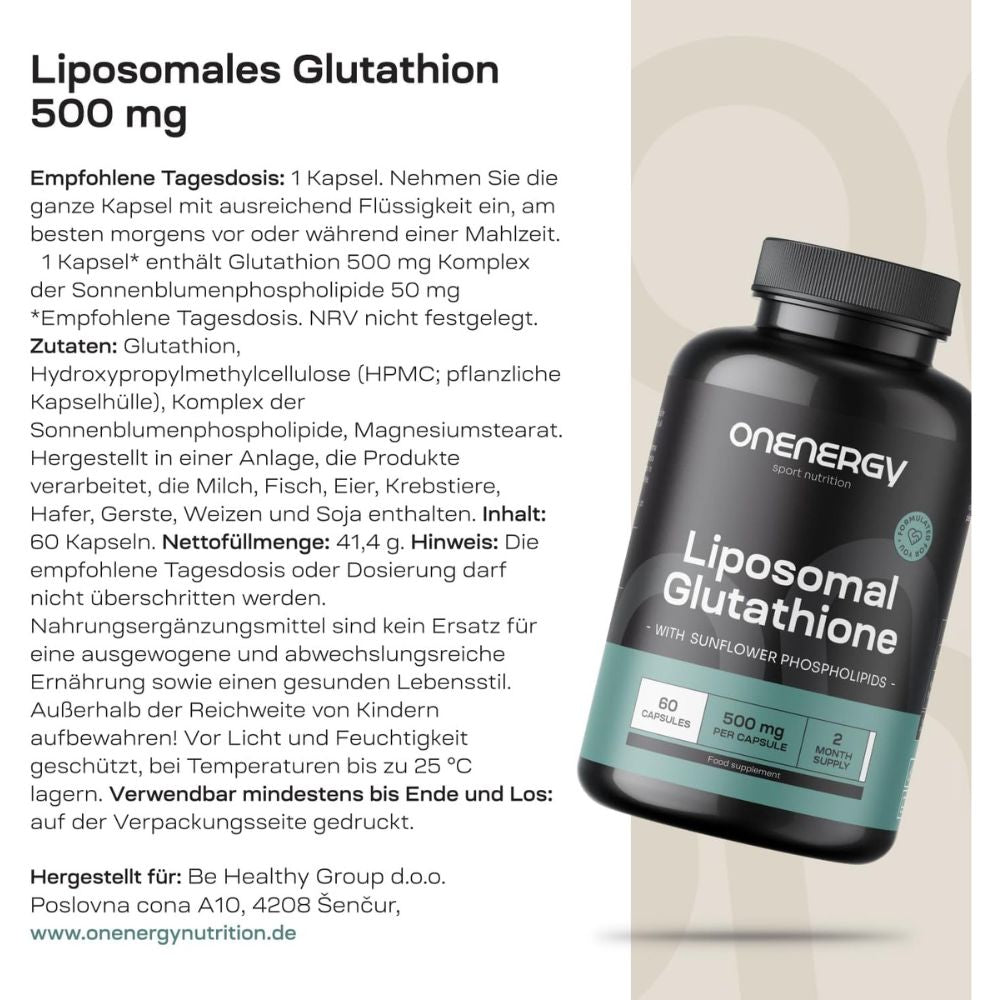 OnEnergy Liposomales Glutathion 500 mg · 60 Kapseln – Bild 6